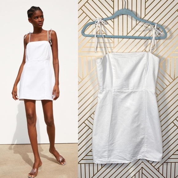 zara white tie dress